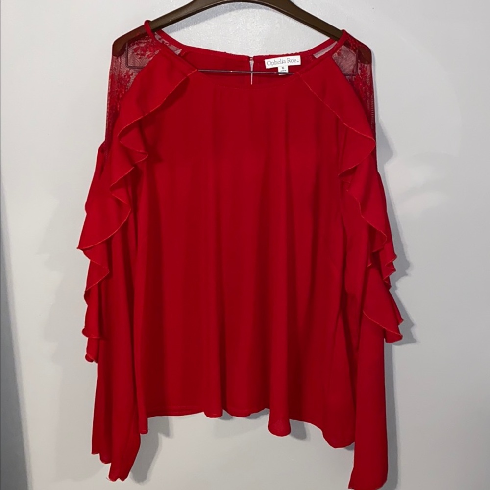 Red long sleeve blouse